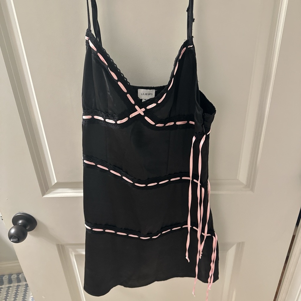 La Hearts Black and Pink Dress